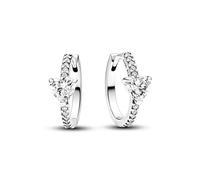 Pandora Timeless Pendientes de aro con diseño de corazón de plata de ley con circonitas cúbicas transparentes