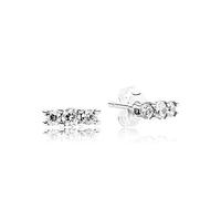 Pandora Timeless Pendientes de botón centelleantes de plata con circonitas cúbicas transparentes