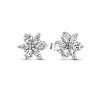 Pandora Timeless Pendientes de botón con diseño de Herbarium Cluster de plata de ley con circonitas cúbicas transparentes