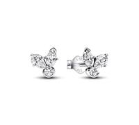 Pandora Pendientes botón Timeless Herbarium Cluster plata de ley con circonitas cúbicas transparentes