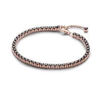 Pandora Timeless - Pulsera chapada en oro rosa de 14 quilates con cristal negro