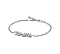 Pandora Moments Anillo con engaste pavé con diseño de corazón e inscripción «Mom» de plata de ley con circonitas cúbicas transparentes, talla 58