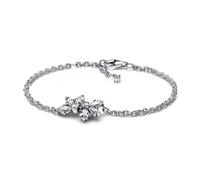 Pandora Timeless Pulsera con diseño de Herbarium Cluster de plata de ley con circonitas cúbicas transparentes, 20