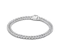 Pandora Timeless Pulsera de plata de ley con engaste pavé y circonitas cúbicas transparentes, 18