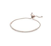 Pandora Timeless Pulsera de tenis centelleante con mecanismo deslizante chapada en oro rosa de 14 quilates con circonitas cúbicas transparentes, 1