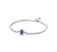 Pandora Timeless Pulsera de tenis de plata de ley con cristales azul princesa y circonitas transparentes, 18