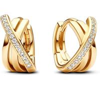 Pandora Überkreuzte Pavé Creolen 263150C01 Pendientes