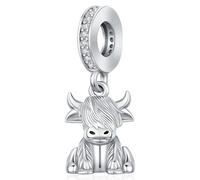 Pandora vaca de las Highlands Abalorio Charm 925 Plata vaca Charms animal Bead Ajustar Pulsera Colgante San Valentín Día de la Madre Joyas para Mujeres Damas Niñas Madre Hija Novia