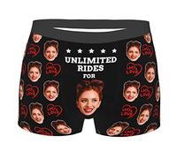 Pandora410004 Calzoncillos bóxer de Cara Personalizada, Calzoncillos bóxer de Cara Divertida Personalizados, Pantalones Cortos de Ropa Interior con Foto de San Valentín para Novia, Hombre, Novio