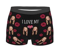 Pandora410004 Calzoncillos bóxer de Cara Personalizada, Calzoncillos bóxer de Cara Divertida Personalizados, Pantalones Cortos de Ropa Interior con Foto de San Valentín para Novia, Hombre, Novio