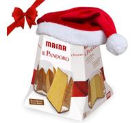 Pandoro Maina Con Cappello Di Natale - Maina Pandoro Soffice & Buono 750gr + Cappello Natalizio Babbo Natale - Dolci Natalizi Pandoro Artigianale