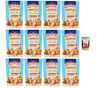 Panealba Crostini Mediterraneo 12 x 100 g crujientes pan crujiente con aceite de oliva, sin frito, aperitivos, sopa de ensalada y sopa de Italia + polpa italiana gourmet