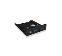 Panel accesorio ICY BOX IB-HUB1417-i3 USB 3.2 Lector SD MicroSD Negro