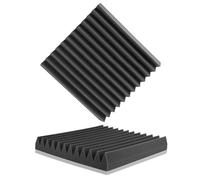 Panel acústico de espuma, Paneles de espuma aislamiento acústico for estudio, techo y pared (6, 12 24 unidades)(Black,2.5CM THICK-12 PCS)