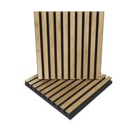 Panel acústico difuso de absorción de sonido de listones | 50 x 50 x 5 cm | Absorción - Difusión - Reflejo - Insonorización - Aislamiento | Placas de color: (x2 polos, roble)