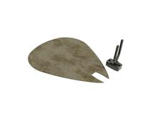 Panel acústico mural en forma de púa para guitarra | Soporte decorativo acústico con espuma forrada en terciopelo | Compatible con Fender, Gibson, Ibanez, PRS | [Beige | PICK-Large (315×375mm)]