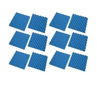 Panel acústico, panel de aislamiento acústico de algodón para reducir la contaminación acústica Adhesivo 12 piezas para sala de conciertos (Azul)