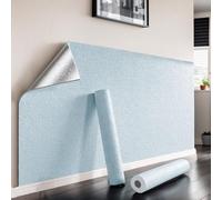 Panel Aislante Termico Autoadhesivo Pared Decorativo de 3mm, Papel Pintado Aislante Acustico, Placas Antihumedad Pared Interior Techo, Cubre Irregularidades(Azul,50 x 10000 cm)