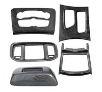 Panel Botones Para Interruptor Faros Delanteros Portavasos Cambio Marchas Control Central Aire Acondicionado Para Dodge Para Charger Accesorios Interior Automóvil(Fibra de carbon)