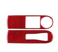 Panel Consola Central Para Clio 4 2013-2017 2018 Pegatina Fibra Carbono Suave Real LHD RHD Botón Ventana Delantera Coche Embellecedor Interior Exterior Interior Accesorios(Inner Red Carbon)