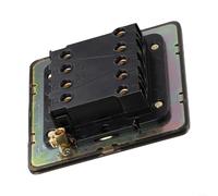 Panel cuadrado de acero inoxidable de bronce verde de 86 mm para instalación de pared de interruptor de palanca compatible con cajas de conexiones estándar de 86 tipos y variantes de pandillas (3
