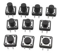 Panel de 20 piezas interruptor de botón táctil momentáneo, 4 pines, 12x12mm x 4,3mm/4,5/5/6/6,5/7/8/9/9,5/10/11/12mm(12x12x9.5mm)