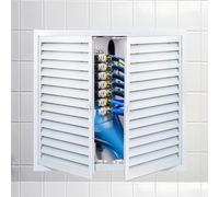 Panel de acceso con persiana de doble puerta, 800 x 600 mm, color blanco, escotilla de inspección exterior para paneles de yeso, perfecto para soluciones de acceso de 600 a 1000 mm de ancho