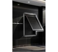 Panel de acceso con persiana tipo bisagra, ventilación HVAC de aluminio negro for fácil mantenimiento en hogares y empresas, 1 Uds.(482x482mm)