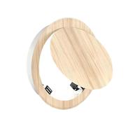 Panel de acceso con veta de madera, tapa de orificio de pared redonda con apertura por clic, puerta de inspección de aluminio for cables de plomería.(Light yellow,Dia 150mm/5.9in)