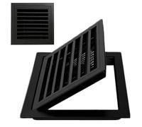 Panel de acceso de aleación de aluminio duradero for mantenimiento e inspección futuros - Puerta decorativa con lamas for plomería(Black,35x20cm)