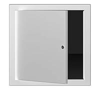 Panel de acceso de metal blanco duradero para paneles de yeso con cerradura, resistente a la erosión y fácil de instalar (45 x 45 cm)