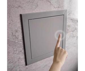 Panel de acceso de metal con mecanismo de empuje para abrir la pared, puerta de inspección magnética, tamaños de puerta de servicio de 150 x 150 mm a 600 x 600 mm para un fácil acceso y mantenimiento