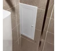 Panel de acceso de metal oculto de 28 x 28 pulgadas, puerta de inspección de baño blanca, fácil de abrir y cerrar, perfecto para instalaciones de techo y pared, 70 x 70 cm