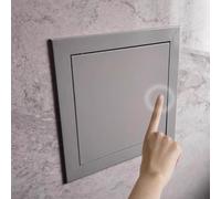 Panel de acceso de metal para puerta de inspección a presión, color gris, montado en la pared, tamaños: 150 x 150 mm, 200 x 300 mm, 300 x 300 mm, 400 x 400 mm, 450 x 450 mm, 600 x 600 mm, cierre