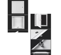 Panel de acceso de techo de pared de metal, puerta de acceso al ático con pestillo de llave, puerta de acceso oculta para fontanería, diseño de giro derecho para una fácil instalación y mantenimiento