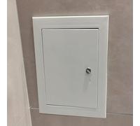 Panel de Acceso Empotrado - Puerta de Servicio metálica para Uso Interior y Exterior, con Solapa con Cerradura y Llaves.