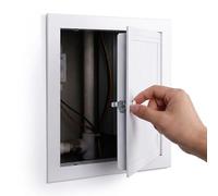 Panel de Acceso Metálica Trampilla Pladur Puerta de Acceso Oculta, Tapa de Acceso a Servicios con Marco de Aluminio, Trampilla de Inspección Impermeable para Baño, Ducha y Garaje(White,250x300 mm)