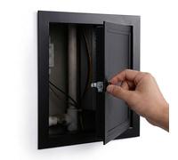 Panel de Acceso Metálica Trampilla Pladur Puerta de Acceso Oculta, Tapa de Acceso a Servicios con Marco de Aluminio, Trampilla de Inspección Impermeable para Baño, Ducha y Garaje(Black,300x350 mm)