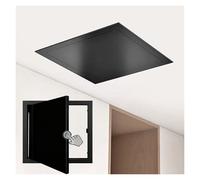 panel de acceso Panel de acceso al techo para paneles de yeso, Tapa de aluminio con botón pulsador para agujeros en paredes de fontanería(Black,200x150mm/7.9x5.9in)