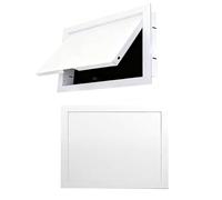 panel de acceso Panel de acceso al techo para paneles de yeso, Tapa de aluminio con botón pulsador para agujeros en paredes de fontanería(White,200x150mm/7.9x5.9in)
