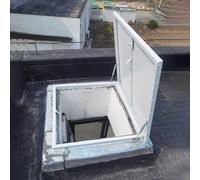 Panel de acceso para techo de ático impermeable, color blanco, cubierta de ventilación con recubrimiento en polvo H Emerncy Exit (55 x 55 cm)