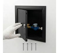 Panel de Acceso Tapa Cuadro Eléctrico Cubre Contador Agua 300x300 400x400 mm, Trampilla Pladur Puerta Registro Metálica Cerradura a Moneda Blanco(Black,200x300mm)