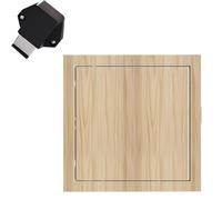 Panel De Acceso Tipo Magnético De Grano De Madera, Puerta De Acceso | Sello Que Bloquea El Polvo, Resistente A Arañazos Y Desgaste, Bordes Pulidos Suaves, Marco(Bamboo Grain,25x25cm)