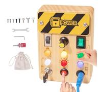 Panel de actividades, 2 en 1 aprendizaje interactivo , Panel sensorial de madera, Juguetes educativos para niños, niñas, Hogar, Escuela, Preescolar, Aula, Camping, Picnic