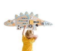 Panel de Actividades de Pared - Juguete de Madera Forma de Dinosaurio para el Aprendizaje Temprano - Panel de Pared Educativo de Madera Para Niñas Niños Hogar Escuela Precoz Dormitorio Sala de Juegos