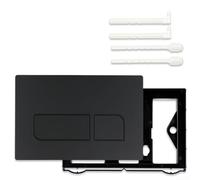 Panel de botón de doble descarga para tanque de inodoro con soporte de montaje y tornillos, material ABS, compatible con Geberit Sigma01 Sigma20 Sigma30 Sigma50 UP300 UP320 (negro)
