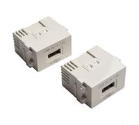 Panel de carga Módulo de alimentación USB Interfaz Adaptador Interruptor 220V Socket 5V Transformador 2.1A Cargador de teléfono móvil ABS Metal Blanco Eléctrico (2pcs)