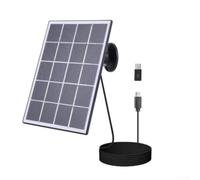 Panel de carga solar de 3.3W para Eufy para anillo para parpadeo para Reolink para cámaras Anker, 5V Monocristalino Sun Power con cable tipo C a USB (negro)