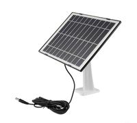 Panel de carga solar monocristalino de 8W 5V con cable de extensión diseñado para cámaras de seguridad con alimentación CC (negro)