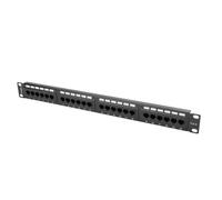 Panel de conexión 24 puertos 1U 19 Cat.6 negro PPU6-1024-B